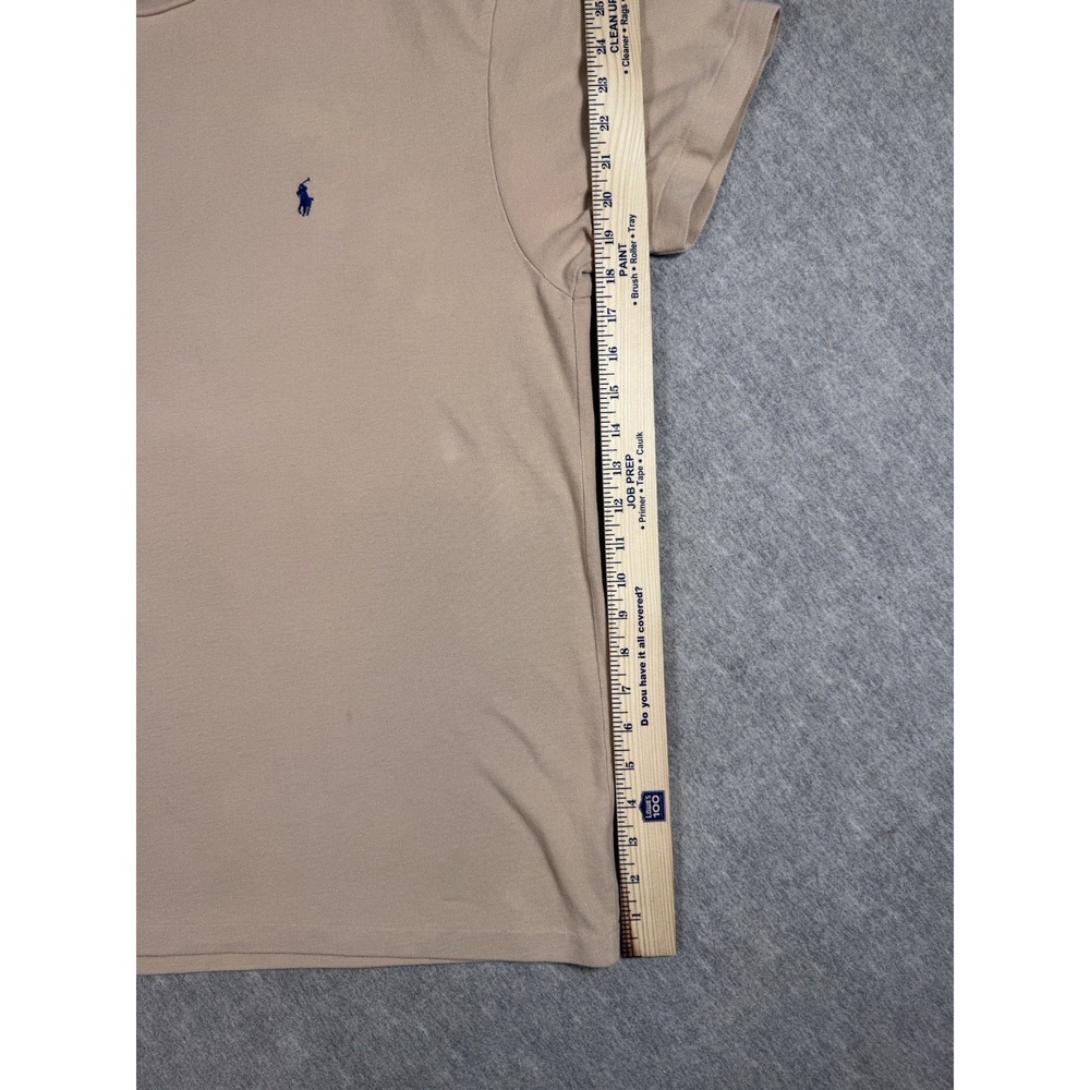 POLO RALPH LAUREN Vintage Shirt Men L Beige Cotton Pony Logo Preppy - Picture 7 of 15